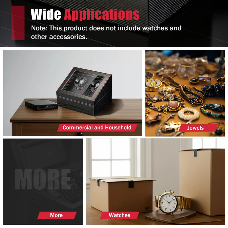 Carbon Fiber Dual Motor Automatic Watch Storage Case - Image 5