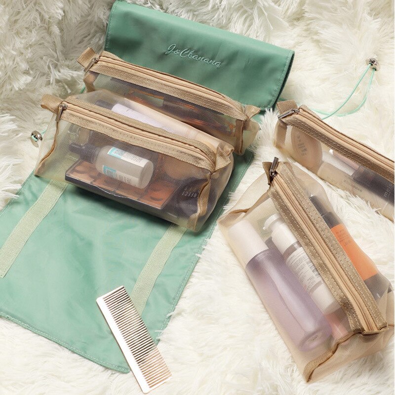 Foldable Detachable Mesh Cosmetic Travel Bag - Image 5