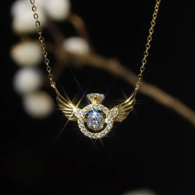 Lucky Wings Pendant Zircon Necklace - Image 0