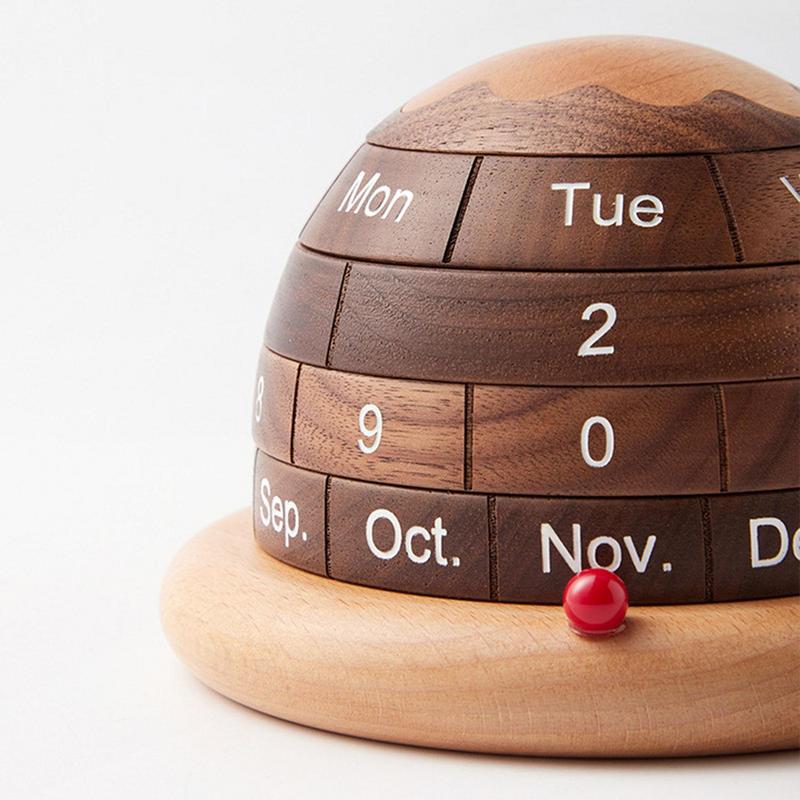 Unique Planet Wooden Table Calendar - Image 1