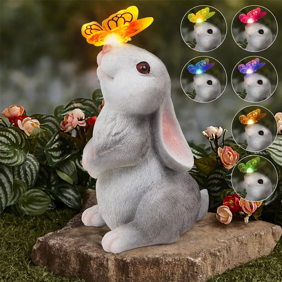Butterfly and Flower Bunny Garden Light - Image 1