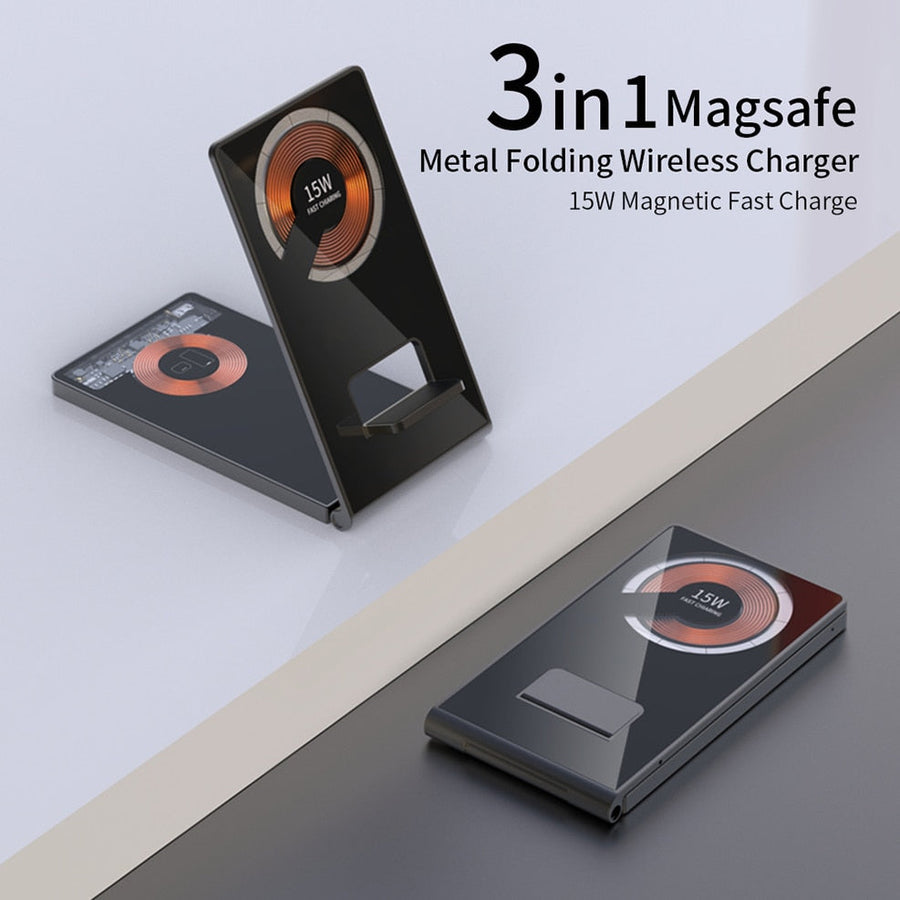 Clear Beam Foldable Magnetic Wireless Charger Stand - Image 2