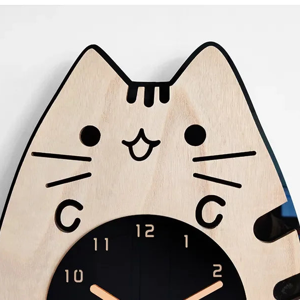 Happy Curious Cat Wall Clock - Image 5