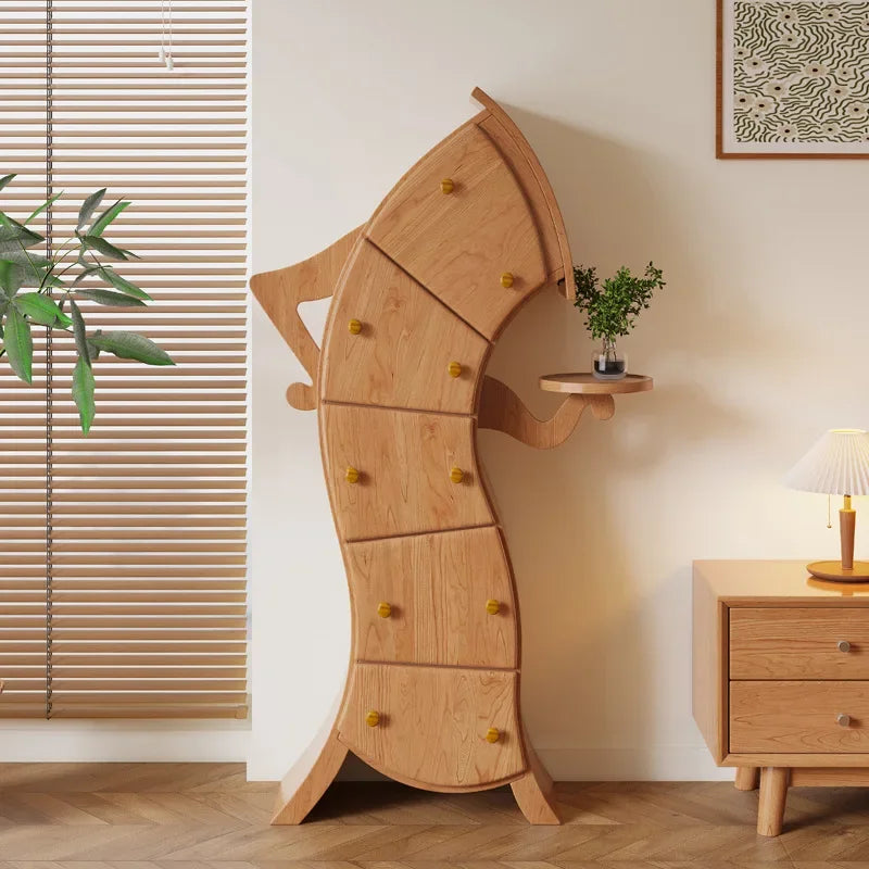 Sassy Playful Minimalist Wooden Cabinet - Image 2