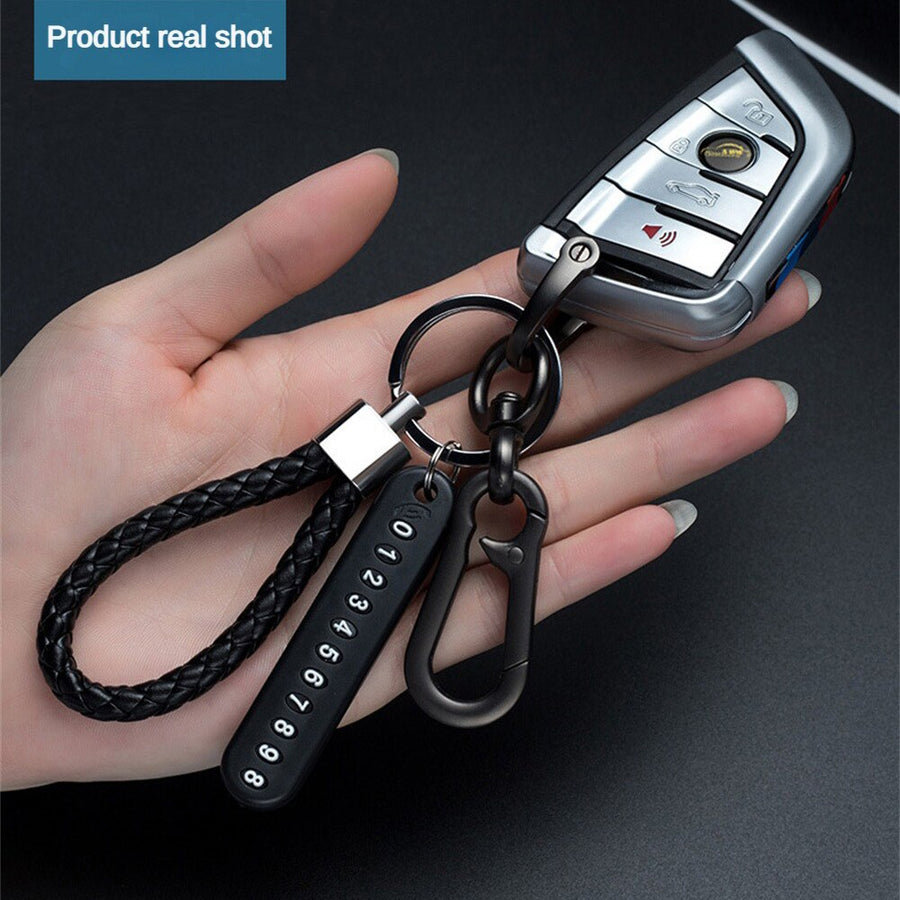 Anti Lost Metal Phone Number Keychain - Image 1