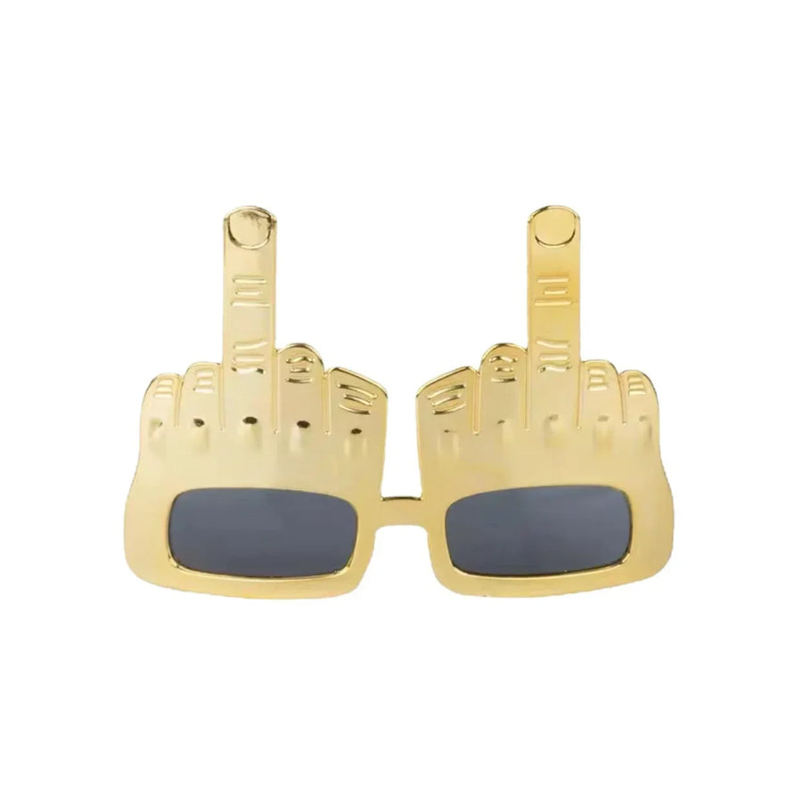 Bold Gold Middle Finger Party Sunglasses - Image 5