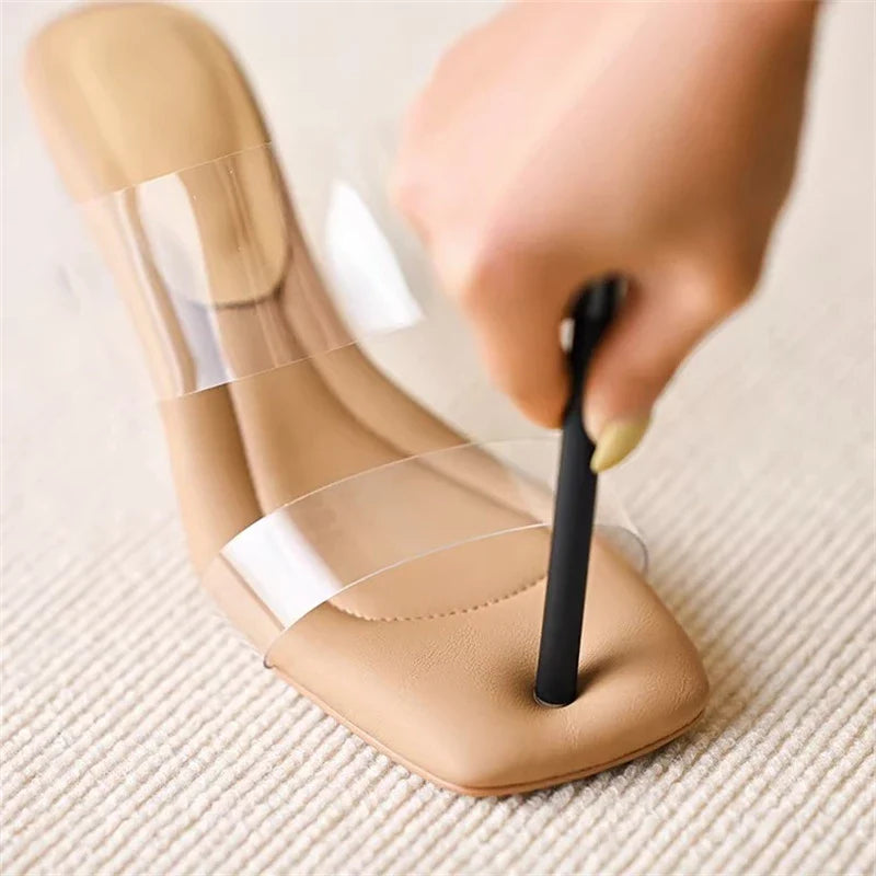 Ultra Soft Transparent Women High Heel Slippers - Image 0