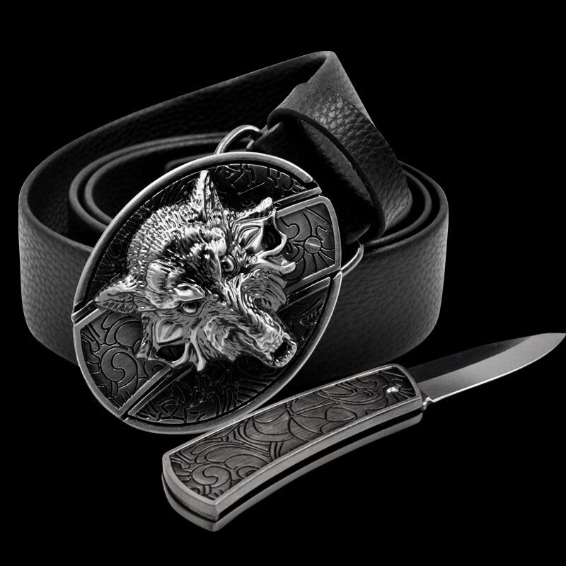 Self Defense Mini Knife Leather Belt - Image 5