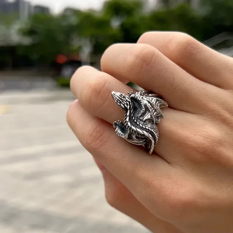 Majestic Dragon Wing Open Ring - Image 5