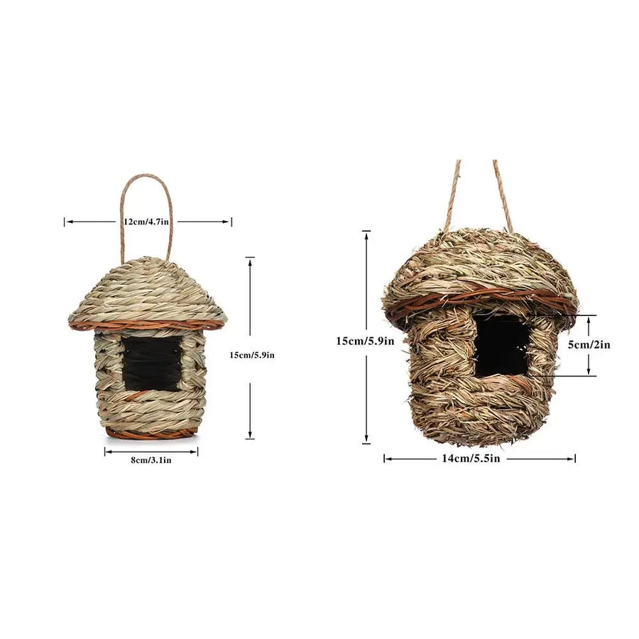Rustic Natural Wicker Outdoor Birdhouse - Image 6