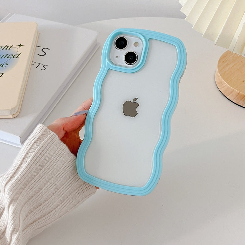 Wavy Art Clear Soft iPhone Case - Image 6