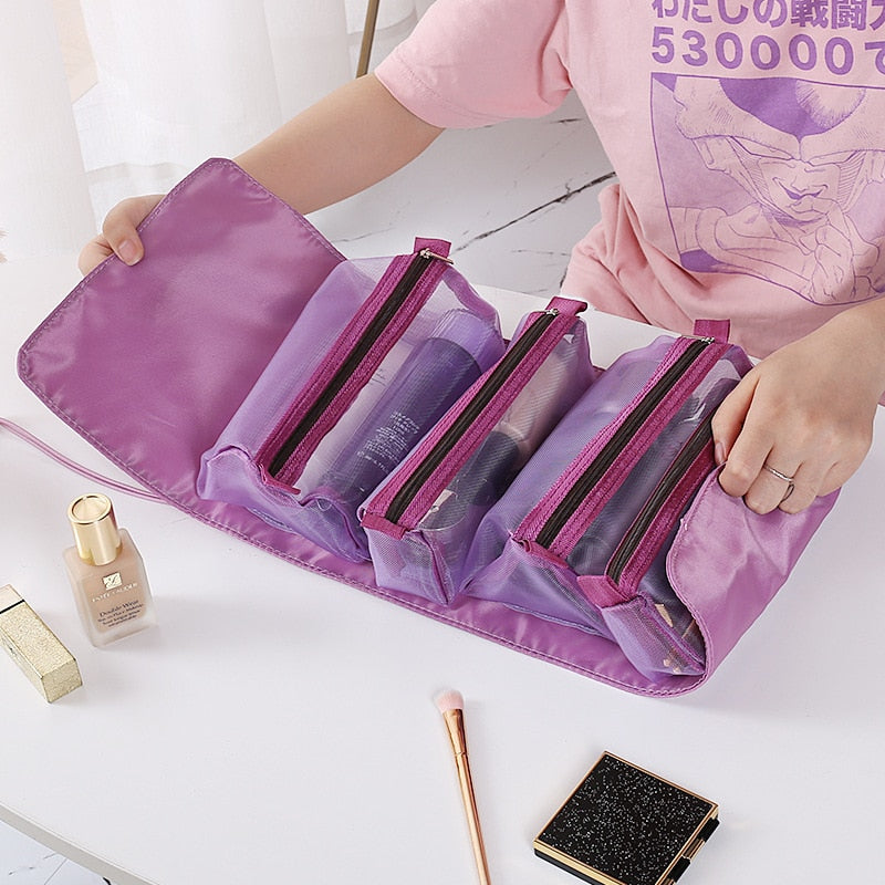 Foldable Detachable Mesh Cosmetic Travel Bag - Image 2