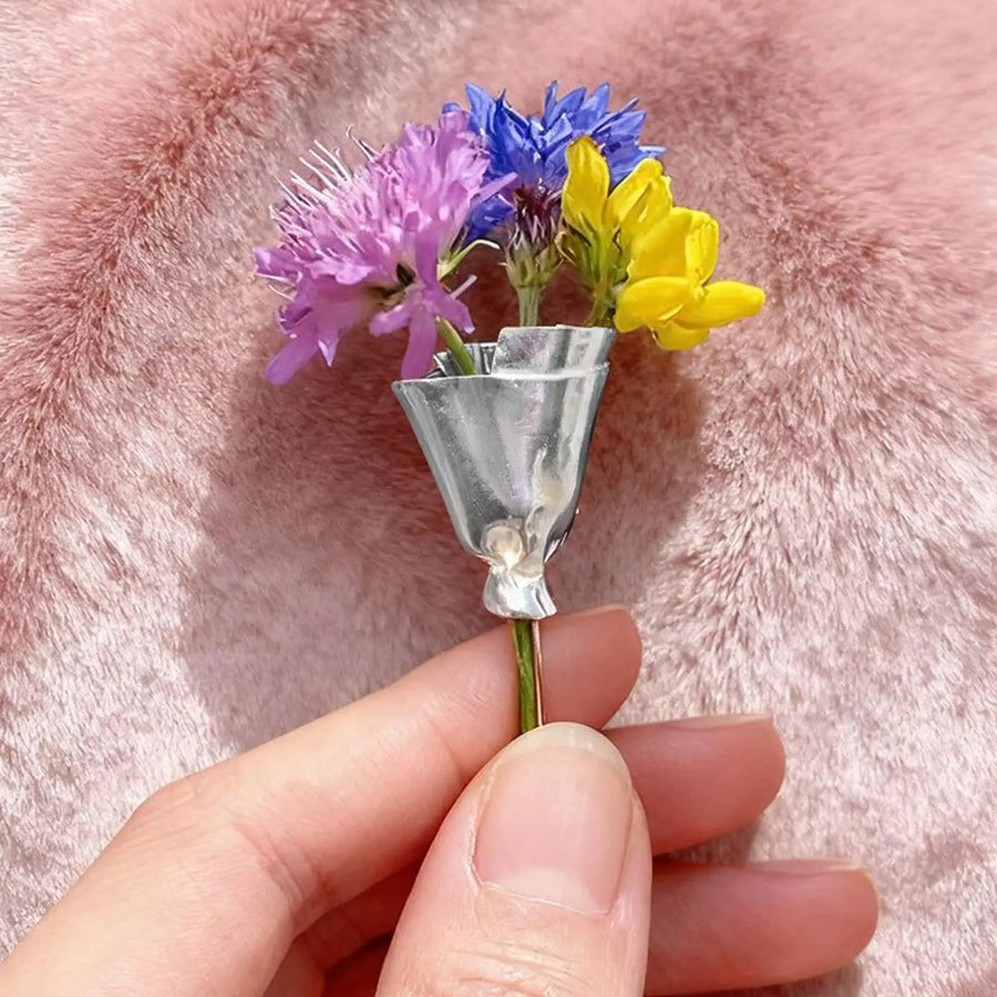 Elegant Flower Holder Brooch Pin - Image 6