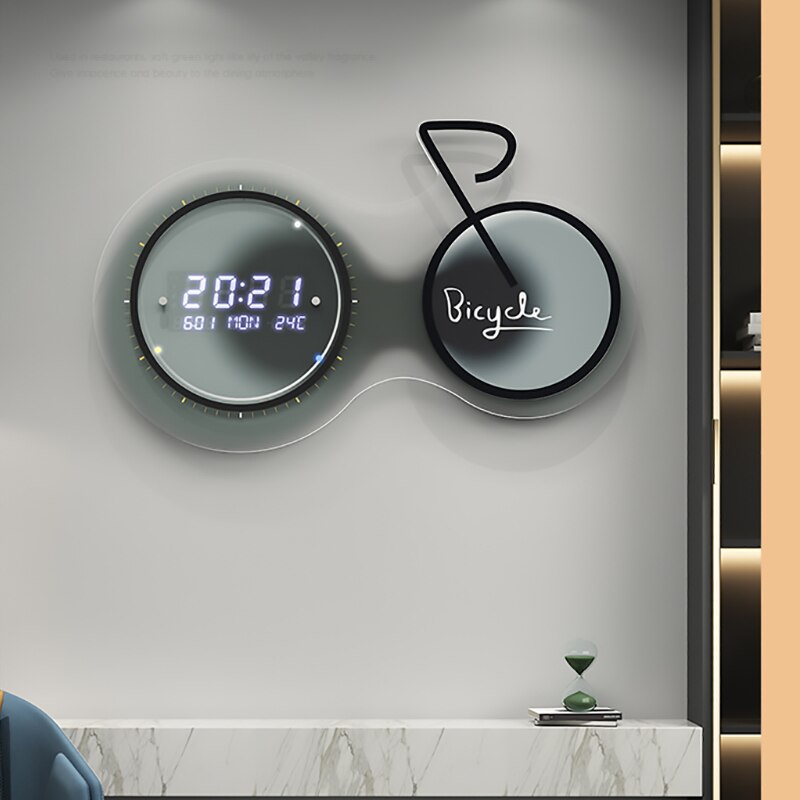 3D Luminous Modern Led Digital Bike Wall Clock - Image 8