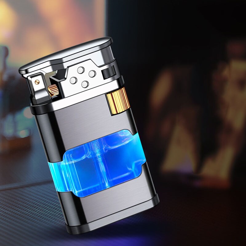 Blue Flame Metal Windproof Gas Lighter - Image 8