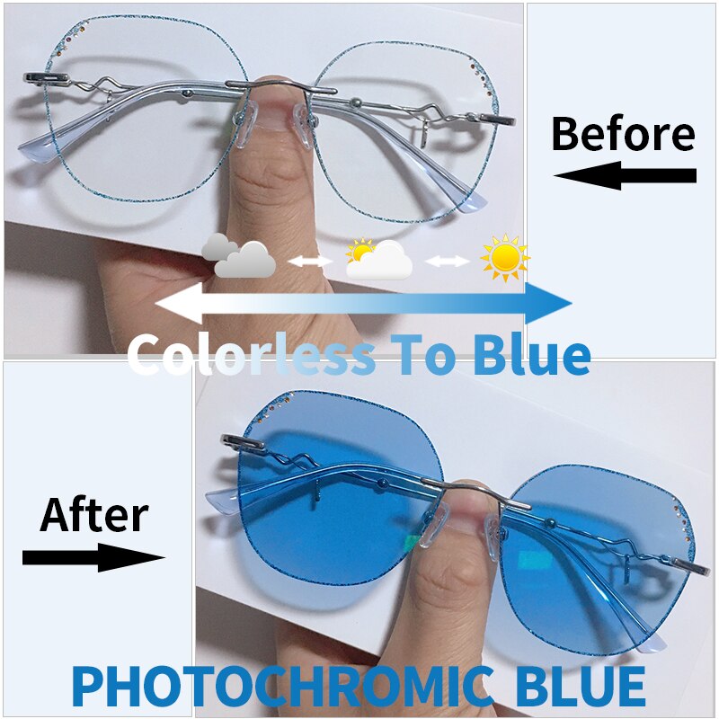 Diamond Sight Rimless Fashion Eyeglasses - Image 1