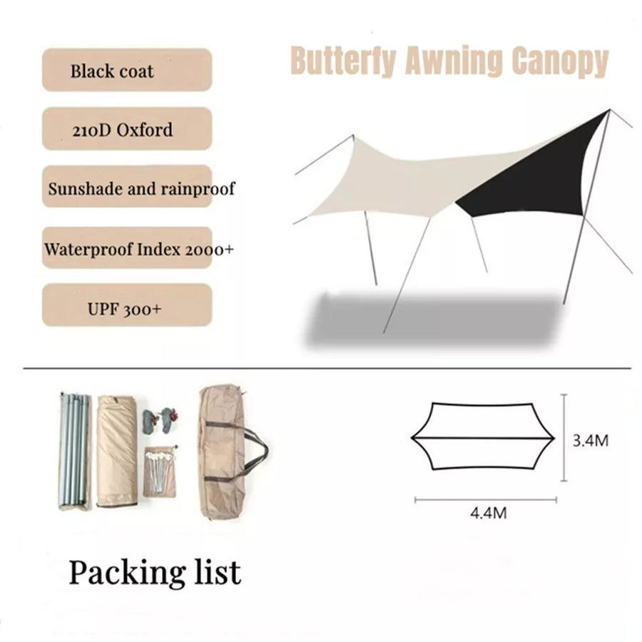 Large Butterfly Ultralight Rainproof Camping Tarps Shelter - Image 5