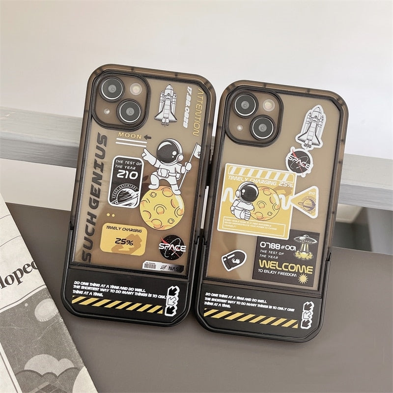 Space Astronaut Invisible Holder iPhone Case - Image 2