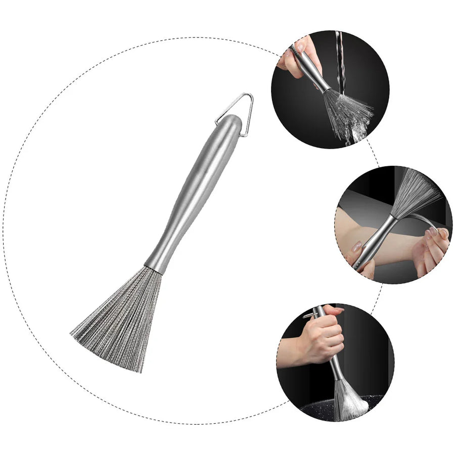 Edge Cleaner Long-Handle Pan Brush - Image 3
