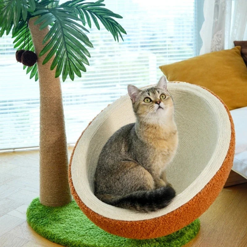 Palm Nest Coconut Shell Cat Lounger Tree