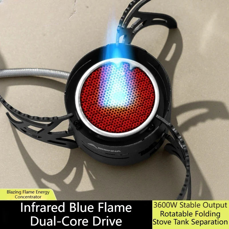 Dual-Core Blue Flame Outdoor Cooking Stove - Image 4