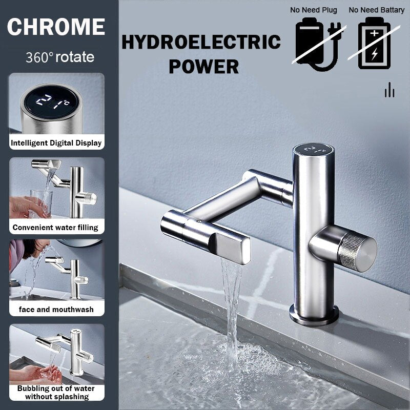 Hydroelectric Rotating Modern Smart Waterfall Faucet - Image 8