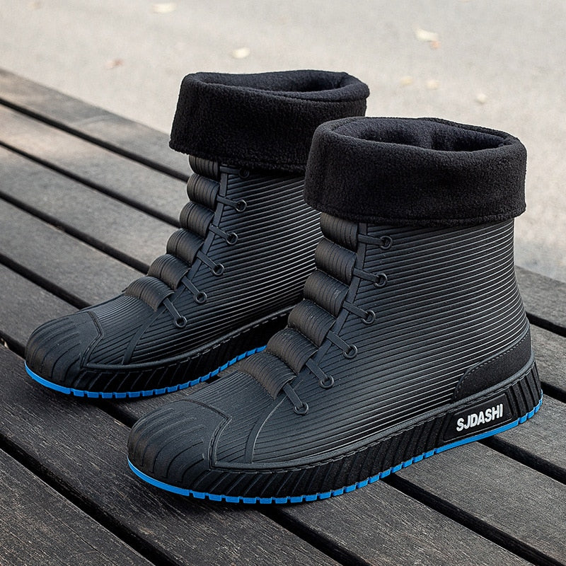 Rain Rider Slip-On Rubber Stylish Waterproof Boots - Image 4
