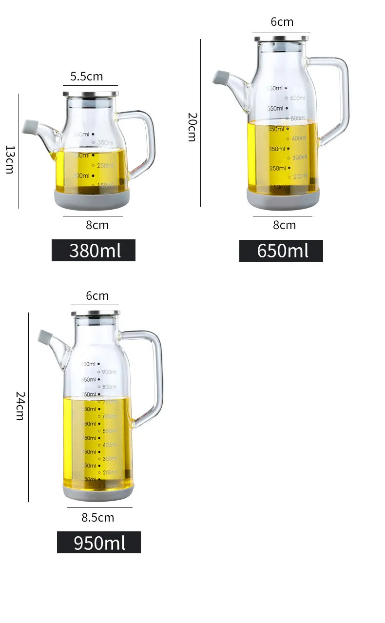 Pure Glass Measuring Scale Oil Dispenser Bottle - Image 9