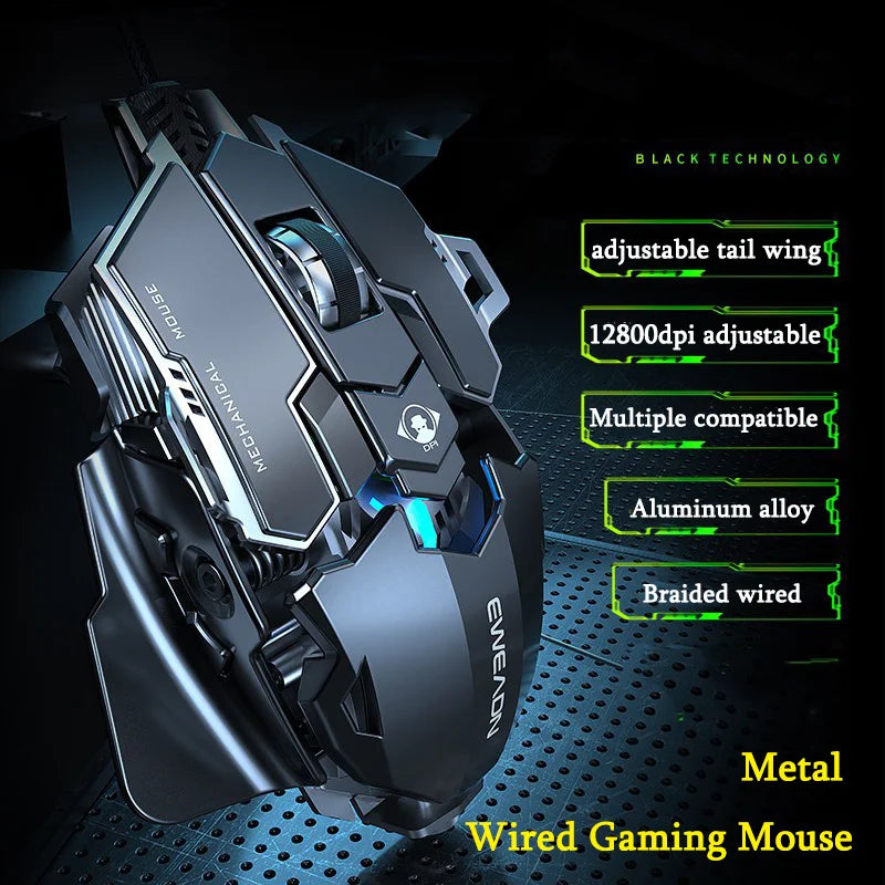 Ergonomic RGB Mechanical Metal Wired Gaming Mouse - Image 1