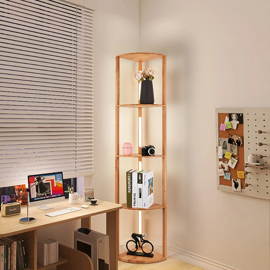 Elegant Wooden LED Light Nordic Shelf - Image 3