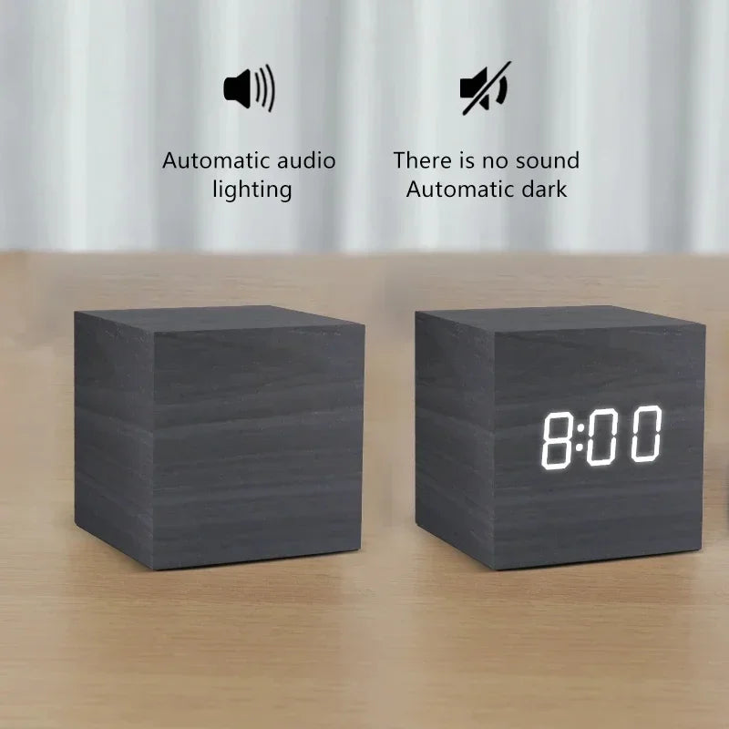 Minimalist Wooden Digital Desktop Alarm Clock - Image 1