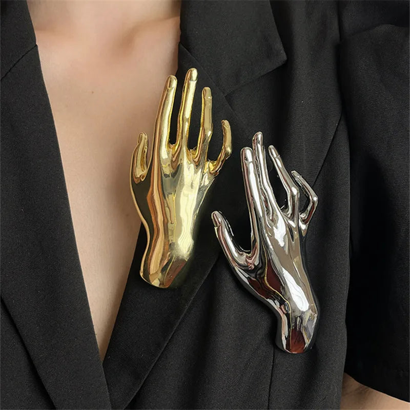 Hand Accent Art Brooch Pin - Image 1