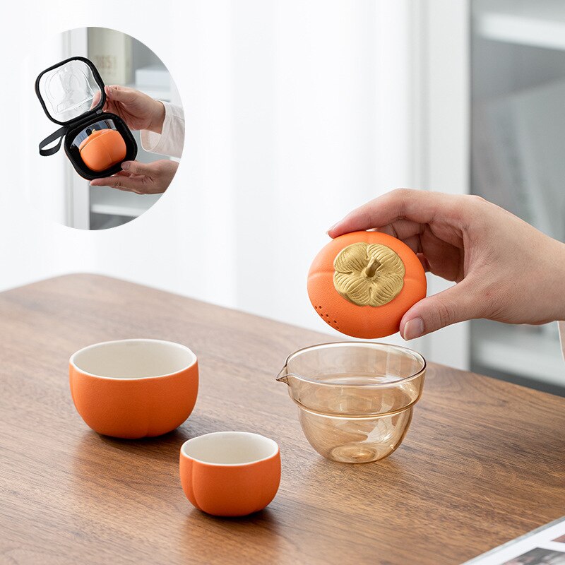 Mini Pumpkin Ceramic Teapot Set - Image 6