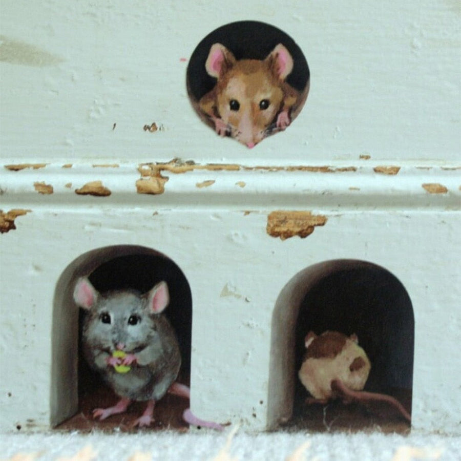 3D Mouse Hole Funny Wall Stickers - Image 1