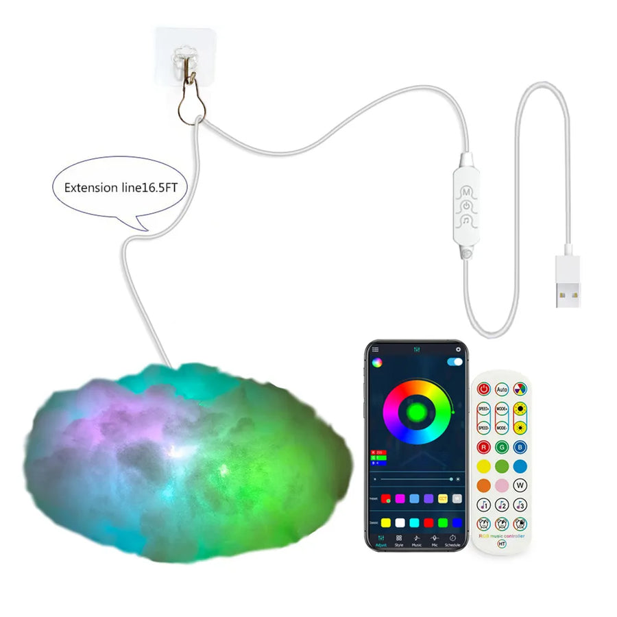 Cloudscape Glow 3D Cloud Smart Bedroom Light - Image 5