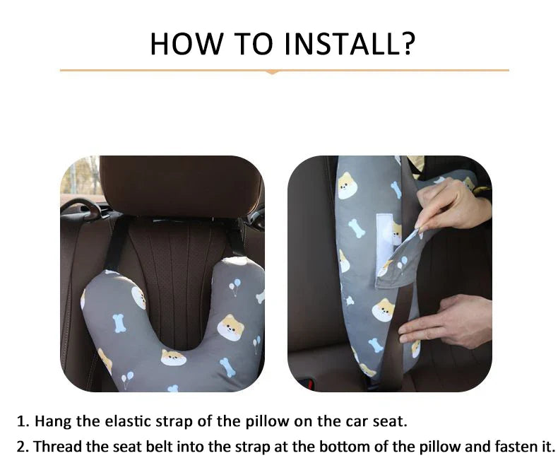 Car Snuggle Spot Seat Belt Shoulder Protector Sleeping Pillow - Image 3