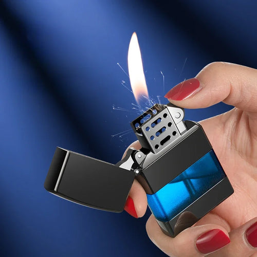 Old School Spark Durable Metal Gas Lighter - Image 0