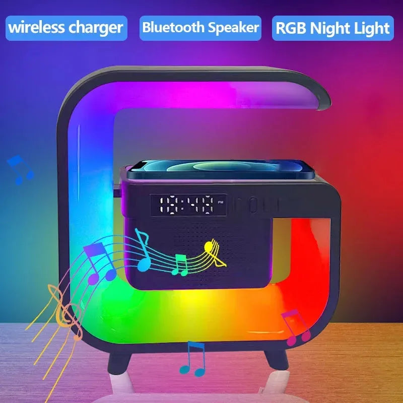 RGB Wireless Charging Bluetooth Futuristic Night Lamp Speaker - Image 3