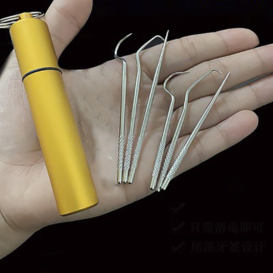 Minty Portable Metal Toothpick Cleaner Set - Image 6