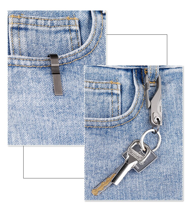 Mini Outdoor Foldable Titanium Knife Keychain - Image 10