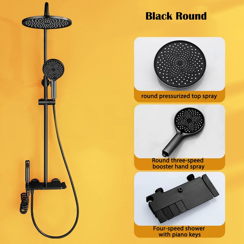 Elegant Piano Style Rainfall Bathroom Shower Set - Image 13