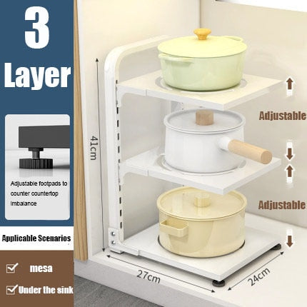 Easy Stack Adjustable Multi-layer Corner Rack - Image 7