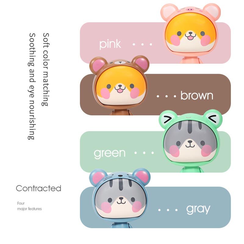 Cute Cartoon Hand Press Foldable Fan - Image 2