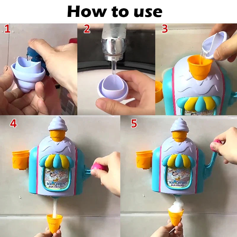Ice Cream Bubble Foam Maker Bath Toy - Image 2