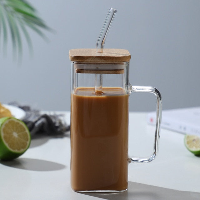Stylish Square Large Capacity Mug with Straw - Image 3