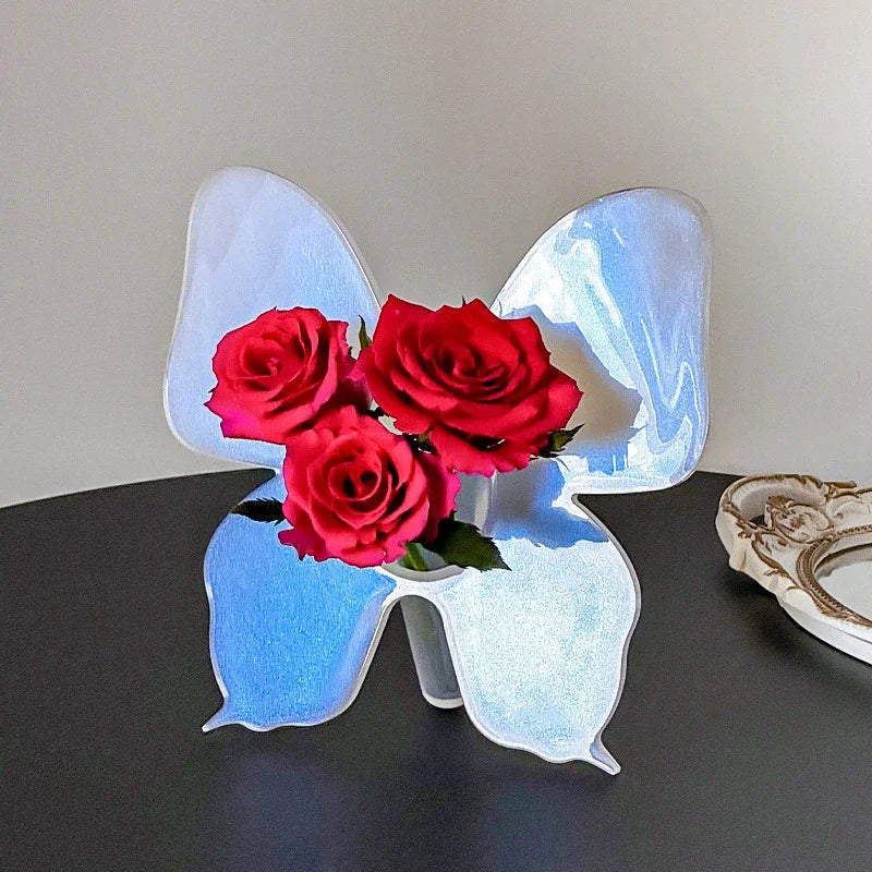 Artistic Butterfly Clear Flower Vase - Image 9