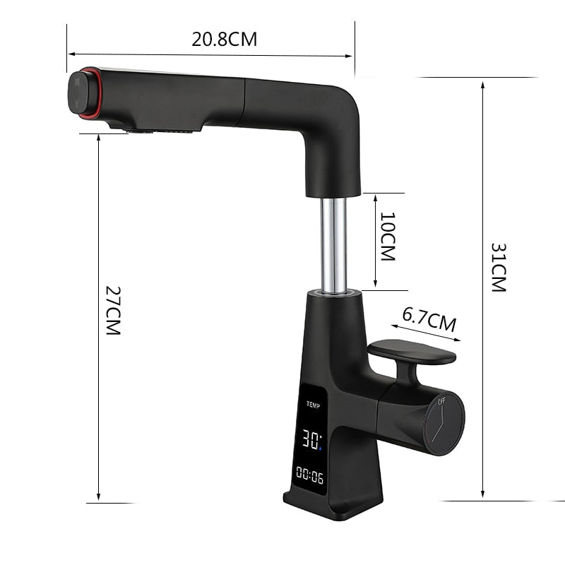 Flow Pro Rotatable Temperature Display Smart Faucet - Image 1