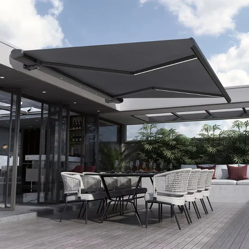 Wall-Mounted Electric Retractable Heavy-Duty Waterproof Outdoor Sunshade - Image 0