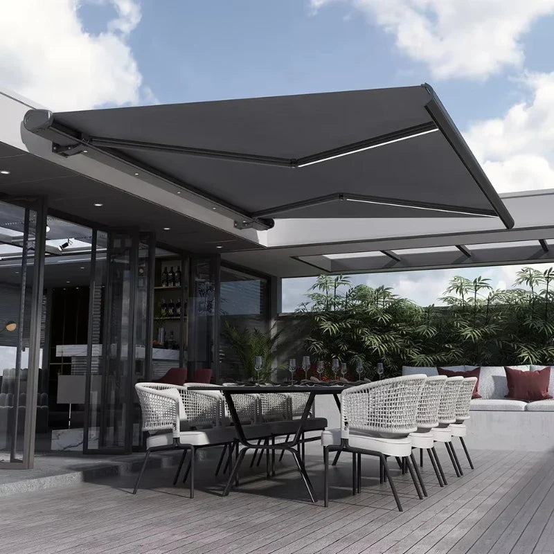 Wall-Mounted Electric Retractable Heavy-Duty Waterproof Outdoor Sunshade - Image 0