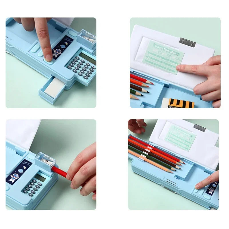 Double-Sided Creative Calculator Cute Kids Pencil Case - Image 3